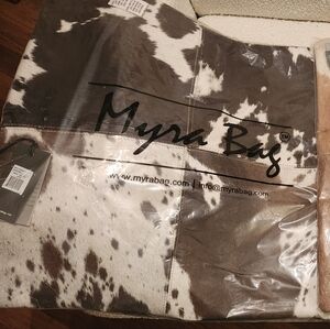 Myra Bag Brown and White Cowhide Pillow Cover